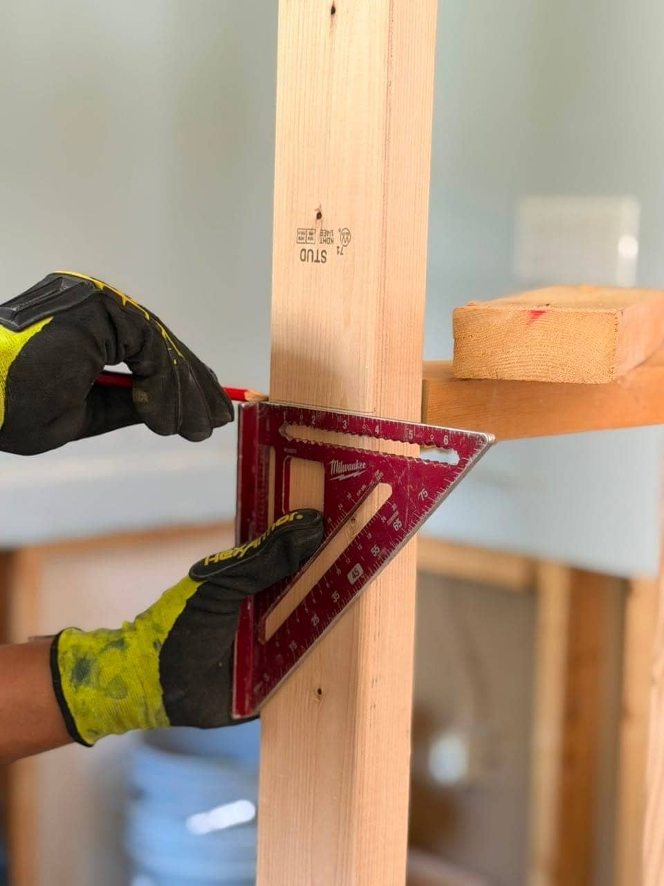 Precision marking on a structural stud